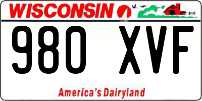 WI license plate 980XVF