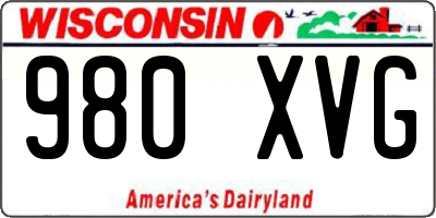 WI license plate 980XVG