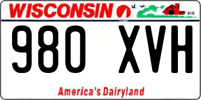 WI license plate 980XVH