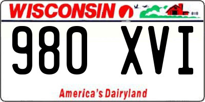 WI license plate 980XVI