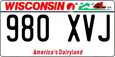 WI license plate 980XVJ