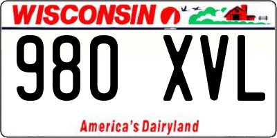 WI license plate 980XVL