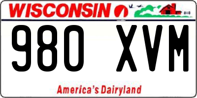 WI license plate 980XVM