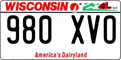 WI license plate 980XVO