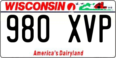 WI license plate 980XVP