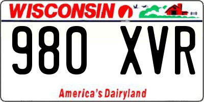WI license plate 980XVR