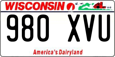 WI license plate 980XVU