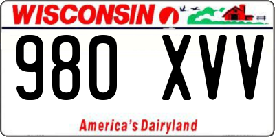 WI license plate 980XVV