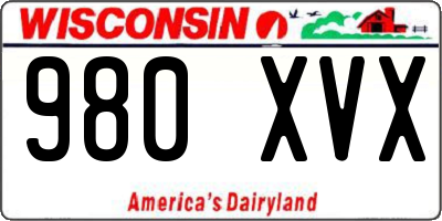 WI license plate 980XVX