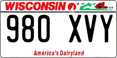 WI license plate 980XVY
