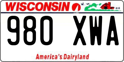 WI license plate 980XWA