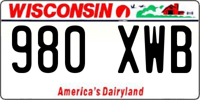 WI license plate 980XWB