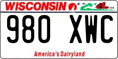 WI license plate 980XWC