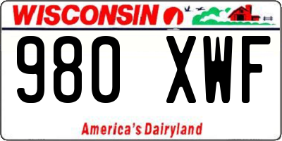 WI license plate 980XWF