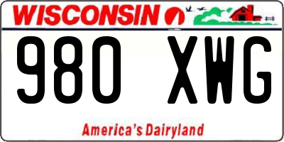WI license plate 980XWG