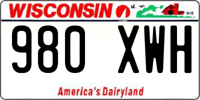 WI license plate 980XWH