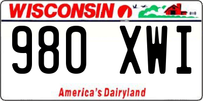 WI license plate 980XWI
