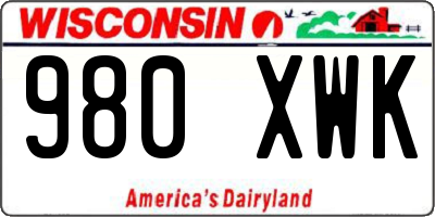 WI license plate 980XWK