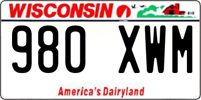 WI license plate 980XWM