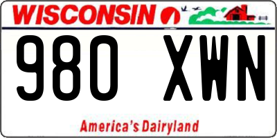 WI license plate 980XWN