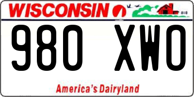 WI license plate 980XWO