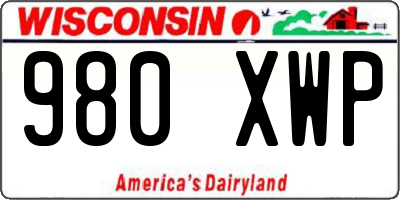WI license plate 980XWP