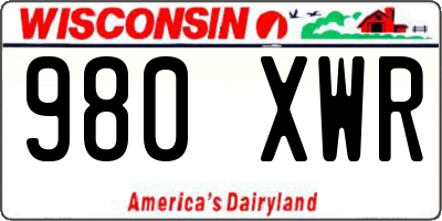 WI license plate 980XWR
