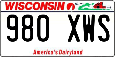 WI license plate 980XWS
