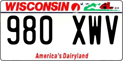 WI license plate 980XWV