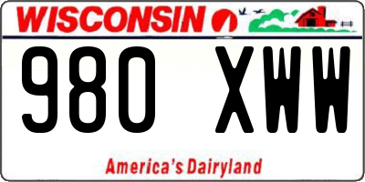 WI license plate 980XWW