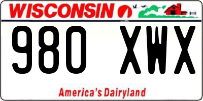 WI license plate 980XWX
