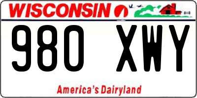 WI license plate 980XWY