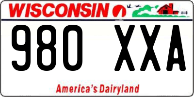 WI license plate 980XXA