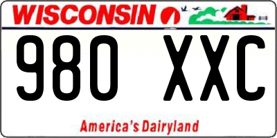 WI license plate 980XXC