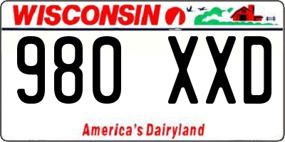 WI license plate 980XXD