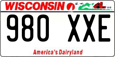 WI license plate 980XXE