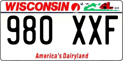 WI license plate 980XXF