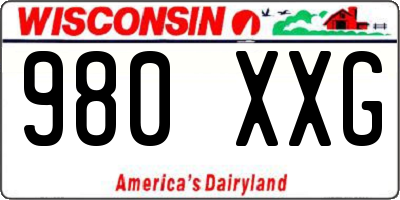 WI license plate 980XXG