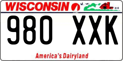 WI license plate 980XXK