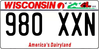 WI license plate 980XXN