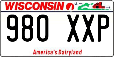 WI license plate 980XXP