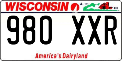 WI license plate 980XXR