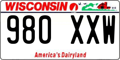 WI license plate 980XXW