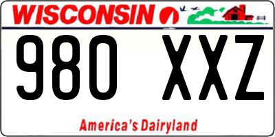 WI license plate 980XXZ
