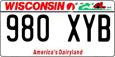 WI license plate 980XYB