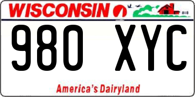 WI license plate 980XYC