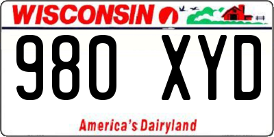 WI license plate 980XYD