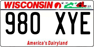 WI license plate 980XYE