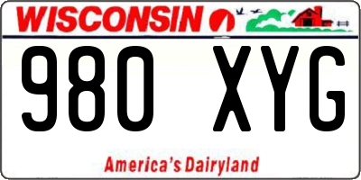 WI license plate 980XYG