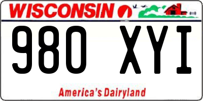 WI license plate 980XYI